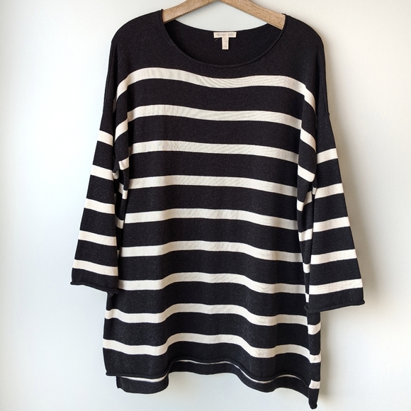 Eileen Fisher Sweaters - Eileen Fisher Organic Cotton Striped Sweater Large